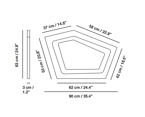 Dimensiones de Lámpara de pared/techo NURA - Carpyen