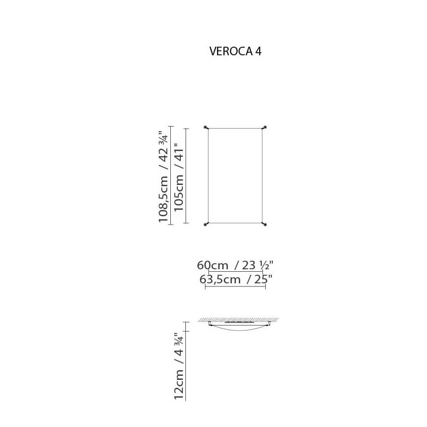 Dimensiones de Lámpara techo VEROCA 4 Blux